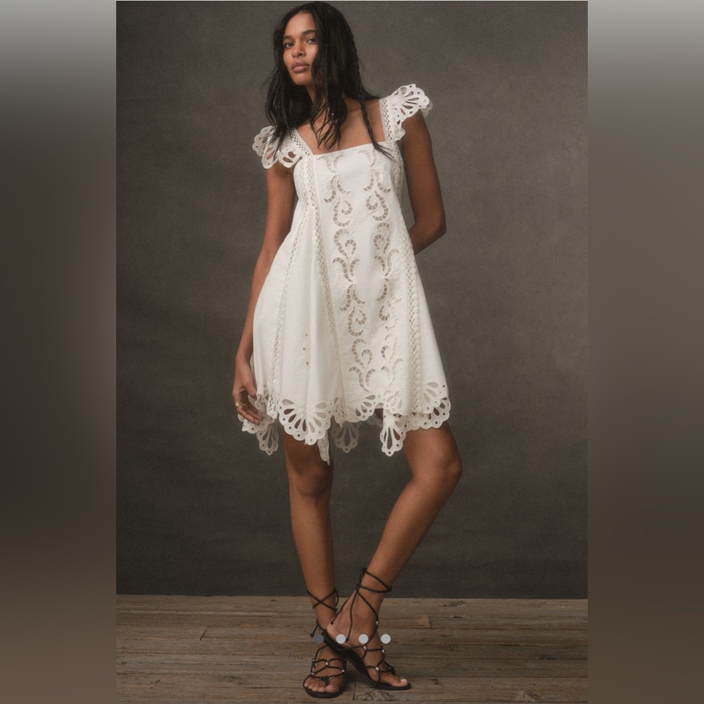 Forever That Girl Square-Neck Asymmetrical Lace Mini Dress MP